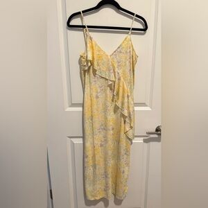 H&M Asymmetrical Floral Dress in Yellow and Purple
